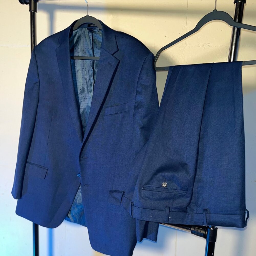 Michael Strahan Classic Fit Suit - Navy Blue